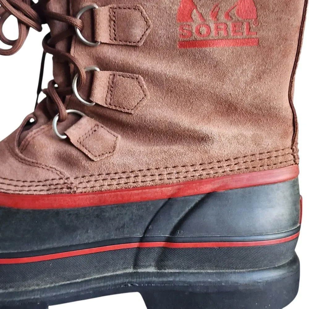 Sorel Sudbury II Waterproof Winter Boots Mens Size 10 Brown Leather Lace-Up